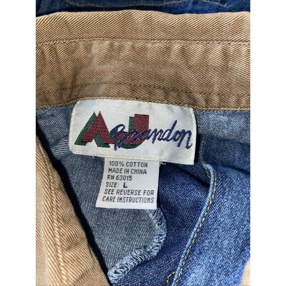 AJ Brandon Vtg Denim Button Down Fall Embroidered Shirt Large Sunflower 90s - Picture 4 of 7